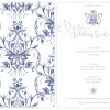 Πρόσκληση γάμου μπλε λουλούδια watercolor