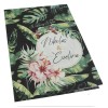Βιβλίο ευχών γάμου με τροπικά φύλλα και λουλούδι ιβίσκο