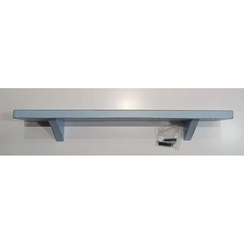 RA9 Ξύλινο ράφι τοίχου παλαιωμένο σιέλ