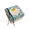 Μπομπονιέρα κουτάκι blue white tile λεμόνι Μπομπονιέρα κουτάκι blue white tile λεμόνι