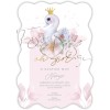 Προσκλητήριο βάπτισης κύκνος ροζ