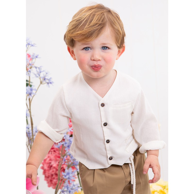 Βαπτιστικό Σύνολο Αγόρι Μπεζ & Εκρού Jordan – Bambolino