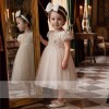 Βαπτιστικό Φόρεμα Κορίτσι Off-White με Λουλούδι