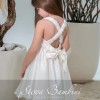 Βαπτιστικό Φόρεμα Κορίτσι Ivory Limited με Χιαστί Πλάτη & Φιόγκο – Stova Bambini