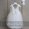 Βαπτιστικό Φόρεμα Κορίτσι Ivory με Λουλούδι & Τούλι – Stova Bambini