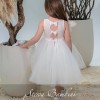 Βαπτιστικό Φόρεμα Κορίτσι Ivory Bridal με Τούλι & Φιογκάκια Πλάτης – Stova Bambini