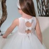 Βαπτιστικό Φόρεμα Κορίτσι Ivory Bridal με Τούλι & Φιογκάκια Πλάτης – Stova Bambini
