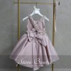Βαπτιστικό Φόρεμα Κορίτσι Dusty Pink Limited με Χιαστί Πλάτη & Φιόγκο – Stova Bambini