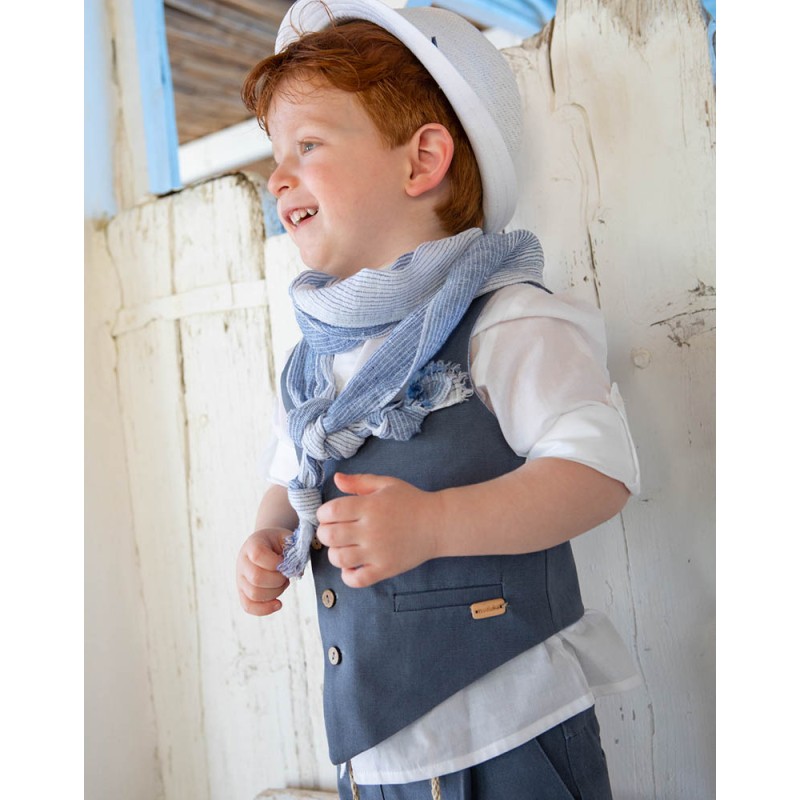 Βαπτιστικό Ρούχο Αγόρι Bambolino – Μπλε Ρουά Chic Στυλ