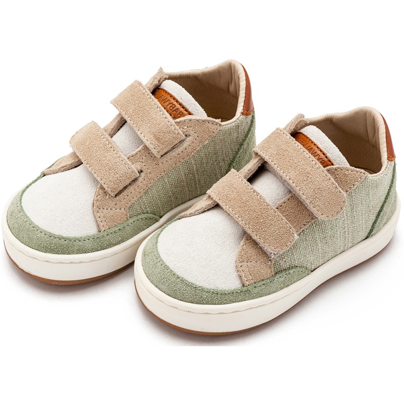 Δίχρωμο Sneaker Διπλό Χρατς Μέντα Μπεζ Λευκό