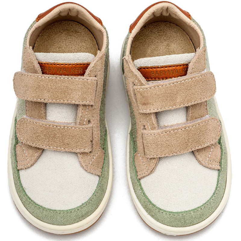 Δίχρωμο Sneaker Διπλό Χρατς Μέντα Μπεζ Λευκό