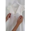 Βαπτιστικό Φόρεμα Κορίτσι Off-White με Τούλι & Σατέν Κορσάζ