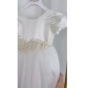 Βαπτιστικό Φόρεμα Κορίτσι Off-White με Τούλι & Σατέν Κορσάζ