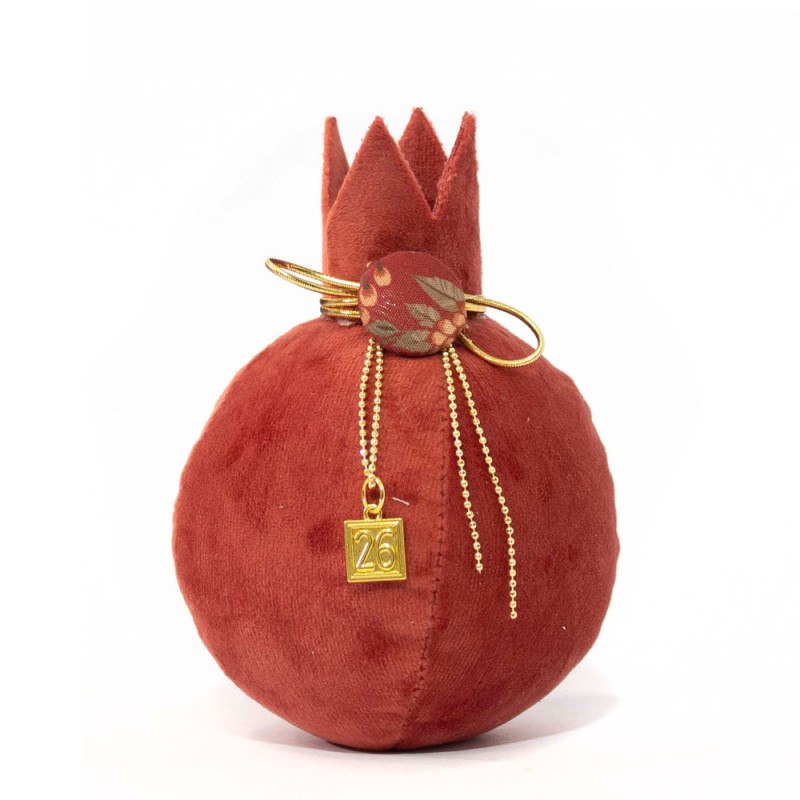 Γούρι Υφασμάτινο Ρόδι Terracotta