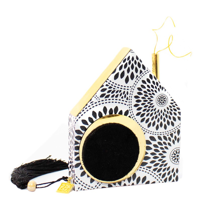 Γούρι Υφασμάτινο Σπιτάκι Ασπρόμαυρο