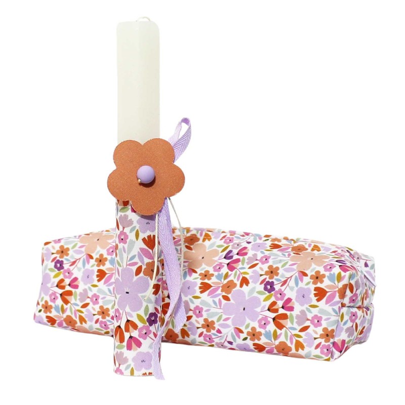 Χειροποίητη Πασχαλινή Λαμπάδα με Κασετίνα Floral