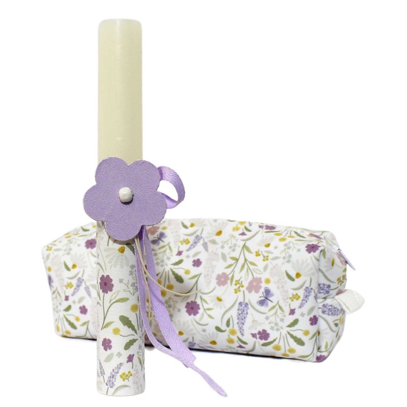 Χειροποίητη Πασχαλινή Λαμπάδα με Κασετίνα Βαρελάκι Λιλά