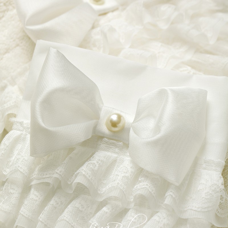 Λαδόπανα Βάπτισης – Off White με Οργαντίνα & Χειροποίητο Φιόγκο