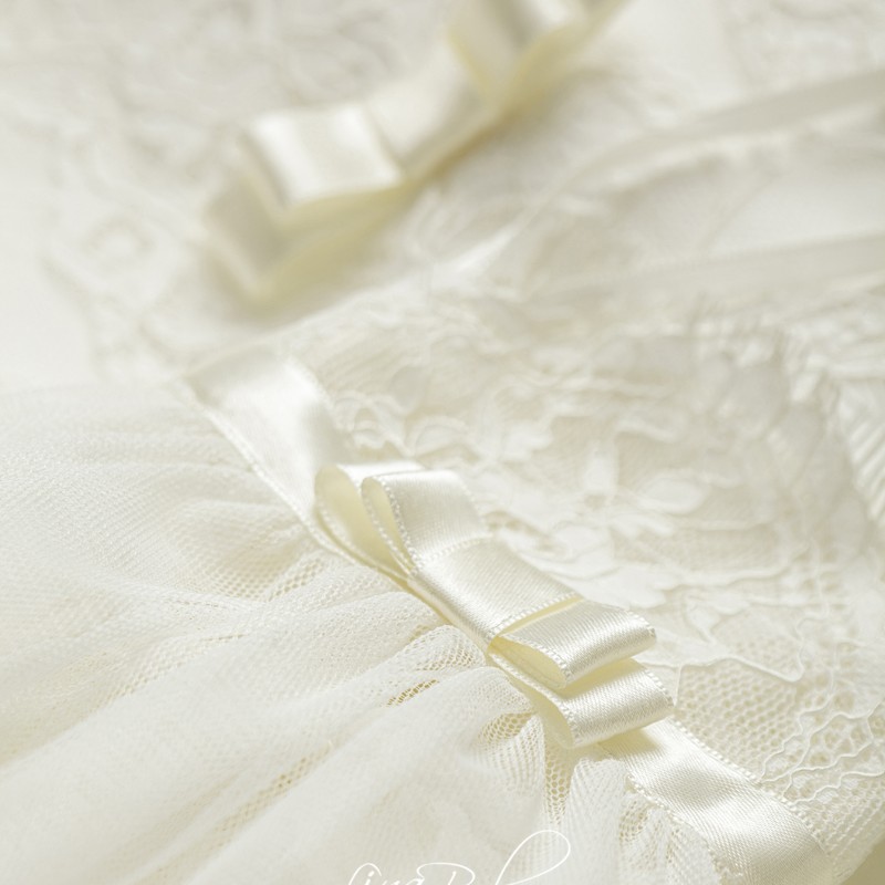 Λαδόπανα Βάπτισης “Glaudie” – Γαλλική Δαντέλα & Σατέν Φιόγκος