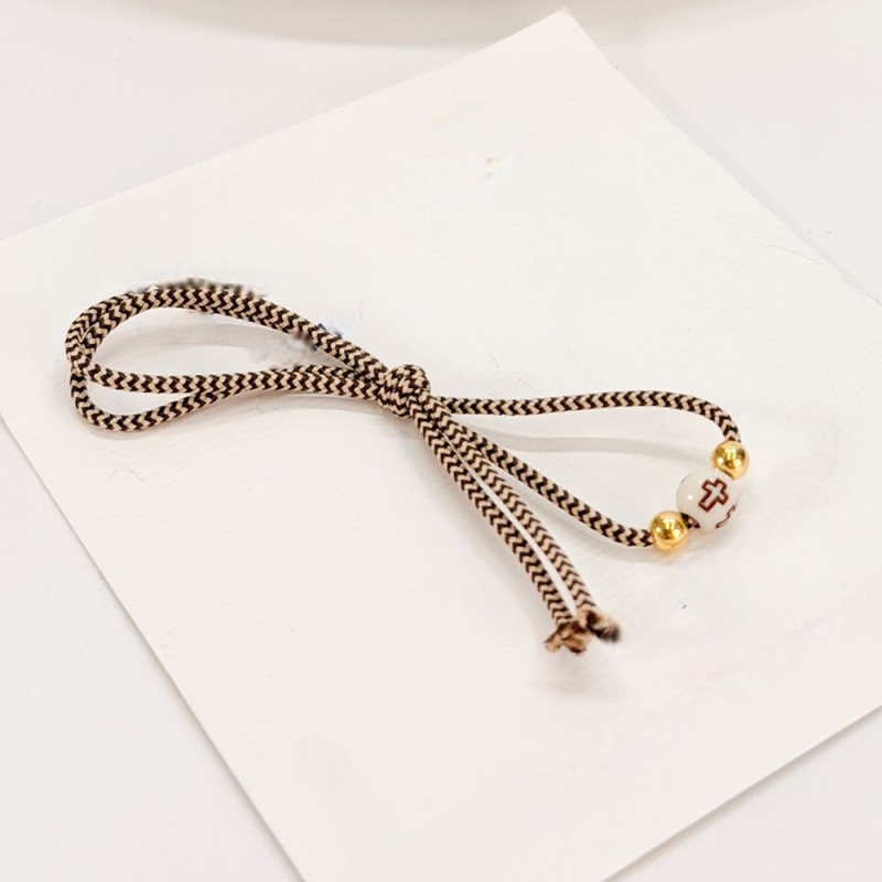 Μαρτυρικό Πέτου με Δίχρωμο Κορδόνι & Χάντρα Σταυρό