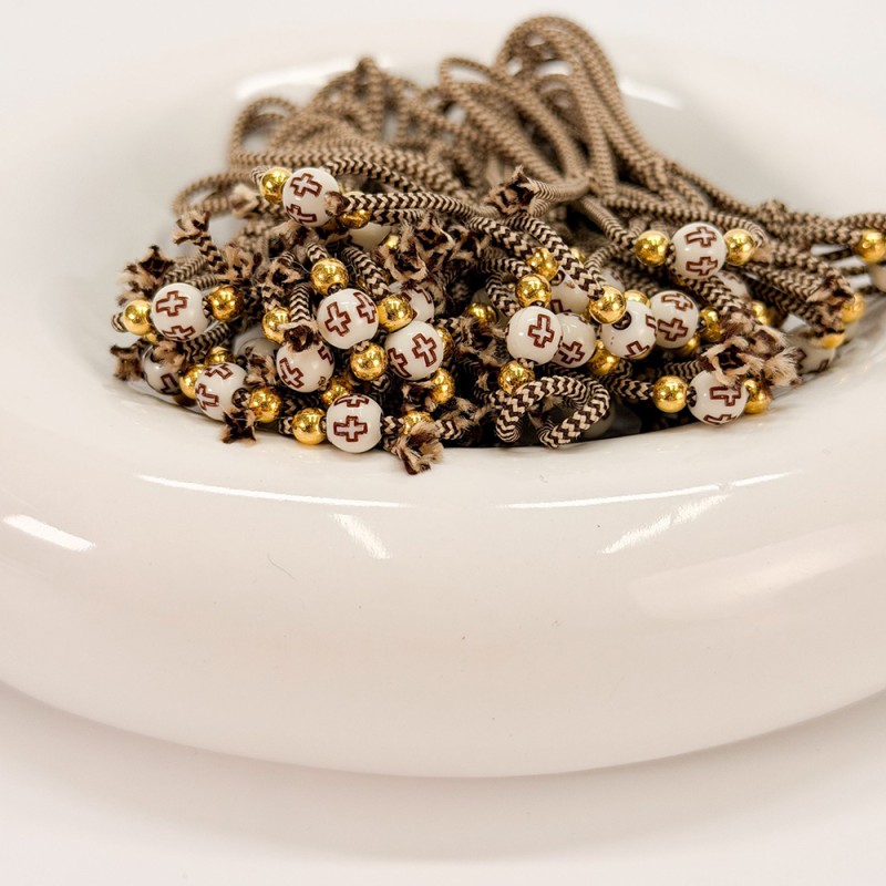 Μαρτυρικό Πέτου με Δίχρωμο Κορδόνι & Χάντρα Σταυρό