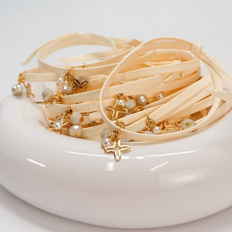 Μαρτυρικό Βραχιόλι με Κορδόνι Snake, Κρύσταλλο, Πέρλα & Σταυρό