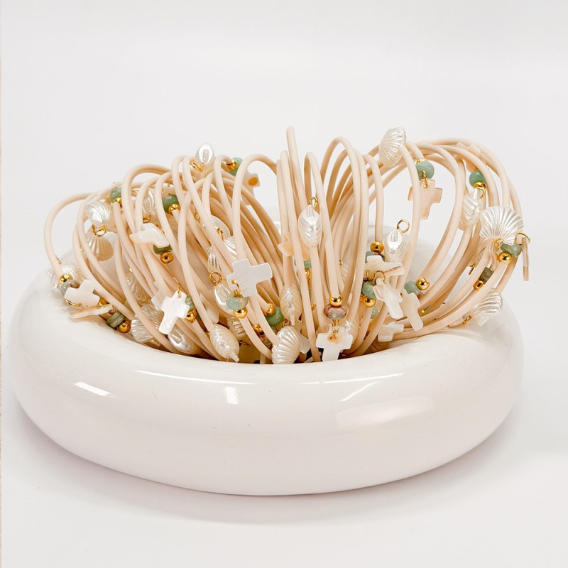 Μαρτυρικό Βραχιόλι Θαλασσινό με Αχιβάδα & Σταυρό Φίλντισι