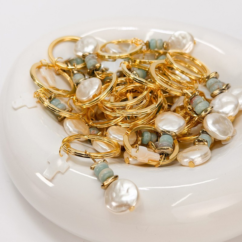 Μαρτυρικό Μπρελόκ με Φίλντισι Σταυρό, Βεραμάν Χάντρες & Πλακέ Πέρλα