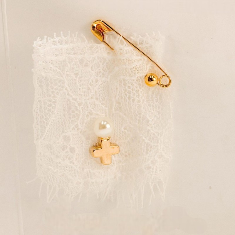 Μαρτυρικό Πέτου με Λευκή Δαντέλα & Ακρυλικό Σταυρό