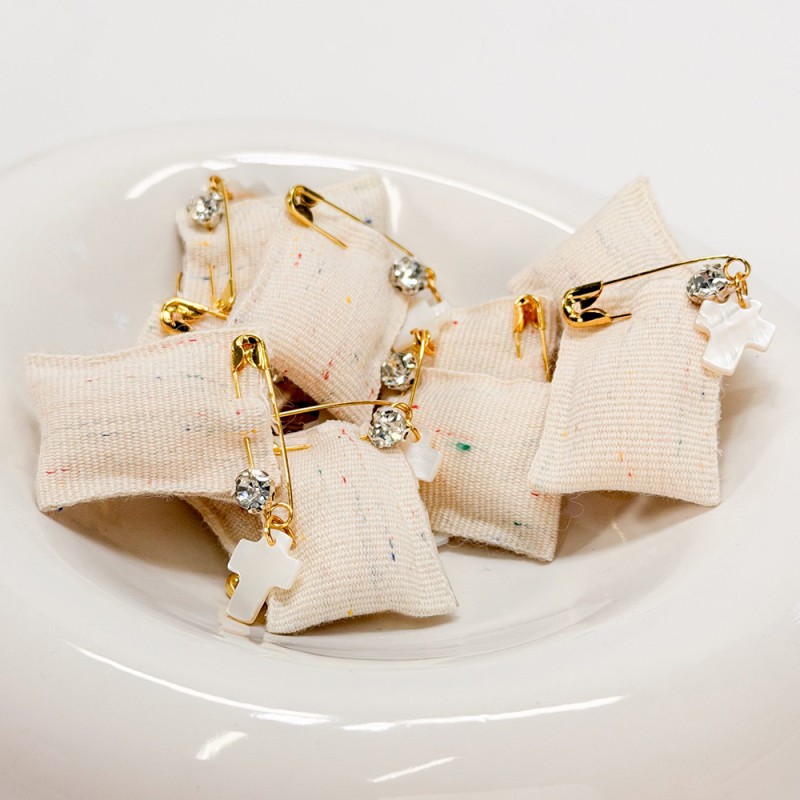 Μαρτυρικό Πέτου με Εκρού Τρέσα, Στρας & Φίλντισι Σταυρό