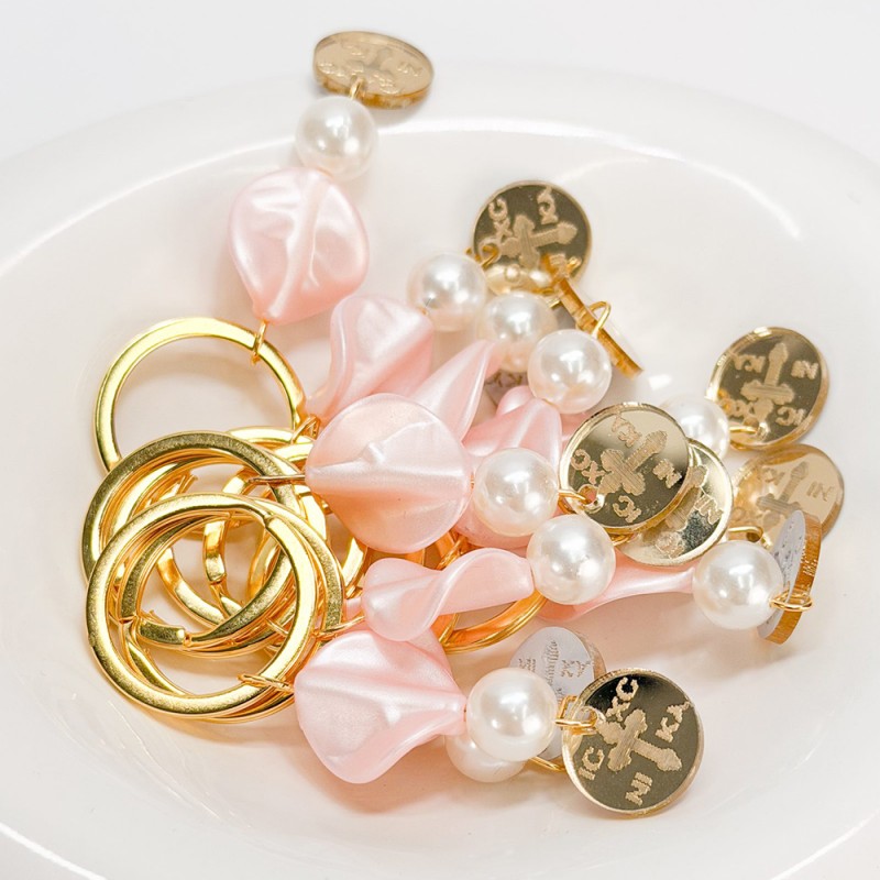 Μαρτυρικό Μπρελόκ με Πέρλα, Πέταλο Λουλουδιού & Κωνσταντινάτο Σταυρό