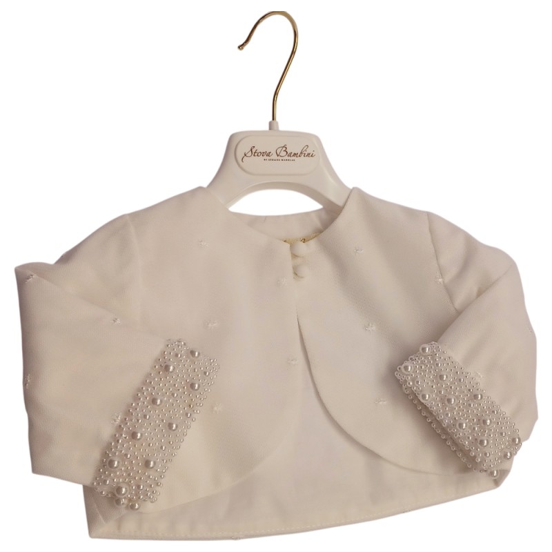 Βαπτιστικό Μπολερό Stova Bambini – Ιβουάρ με Διακοσμητικές Πέρλες