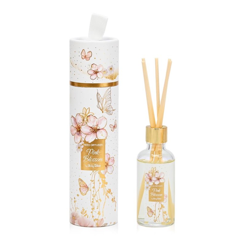 Μπομπονιέρα Βάπτισης Αρωματικό Χώρου Pink Blossom με Ροζ Άνθη