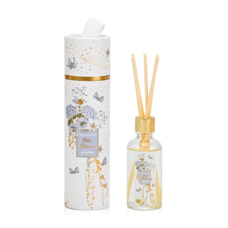 Μπομπονιέρα Βάπτισης Αρωματικό Χώρου Blue Blossom με Μπλε Άνθη