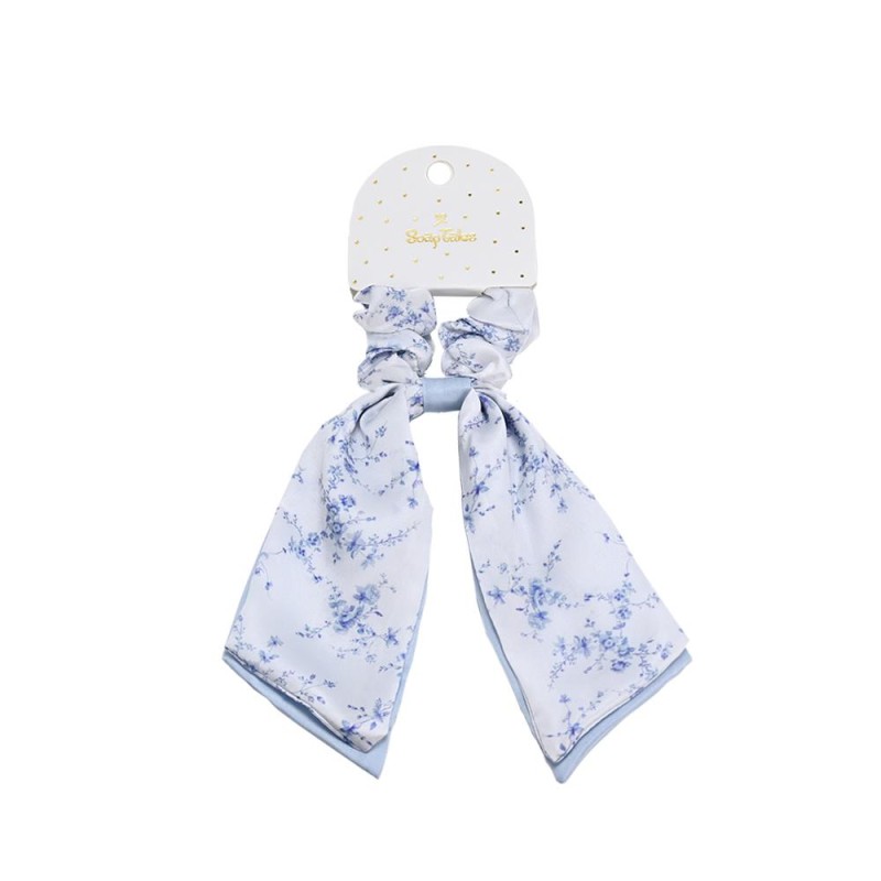 Scrunchie με Μαντιλάκι Blue Toile – Μπομπονιέρα Γάμου & Βάπτισης