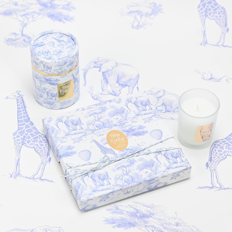 Μπομπονιέρα Βάπτισης Αρωματικό Κερί με σχέδιο safari