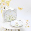 Πορσελάνινο Πιατάκι Daisy με Χρυσό Τελείωμα – Μπομπονιέρα Βάπτισης Κοριτσιού