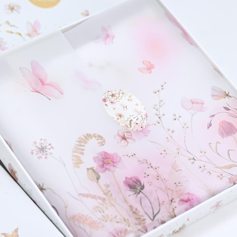 Μαντίλι Pink Blossom – Ρομαντική Μπομπονιέρα Βάπτισης