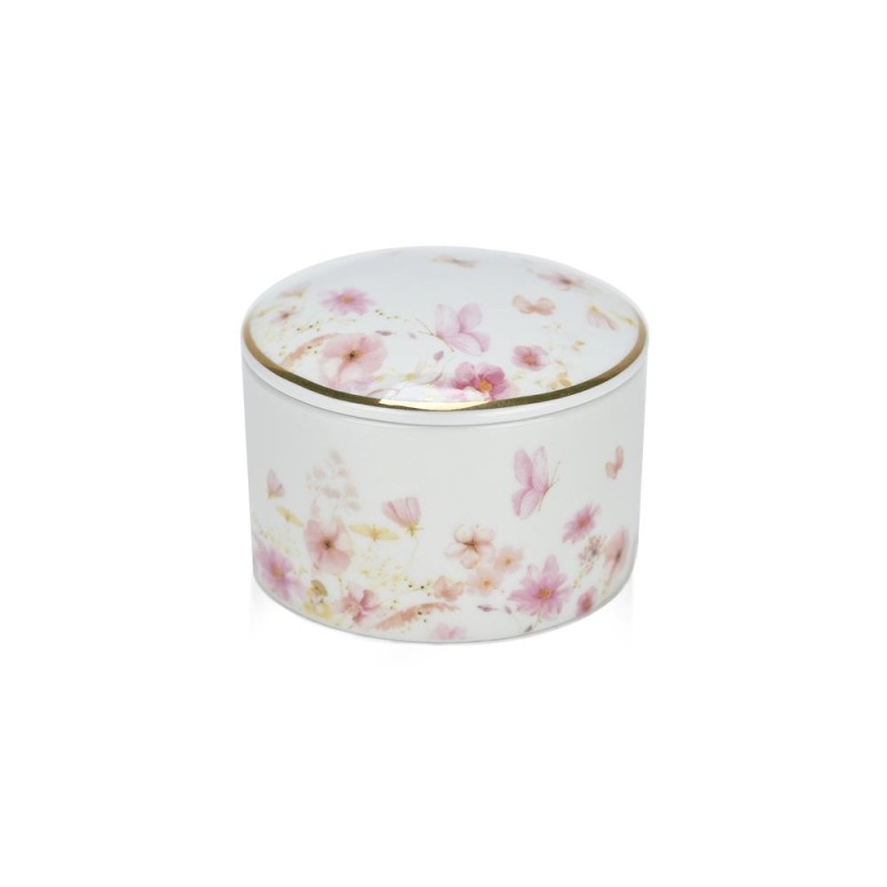 Πορσελάνινη Μπιζουτιέρα με Ροζ Λουλούδια – Κομψή Ιδέα για Βάπτιση