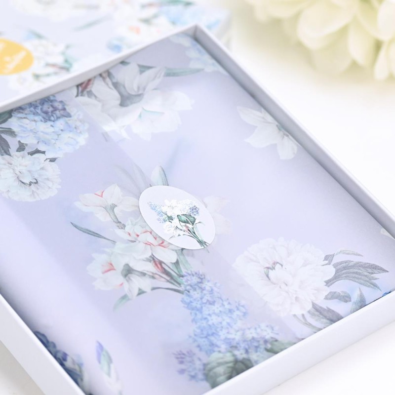 Μαντίλι Blue Blossom – Κομψή Μπομπονιέρα Γάμου & Βάπτισης