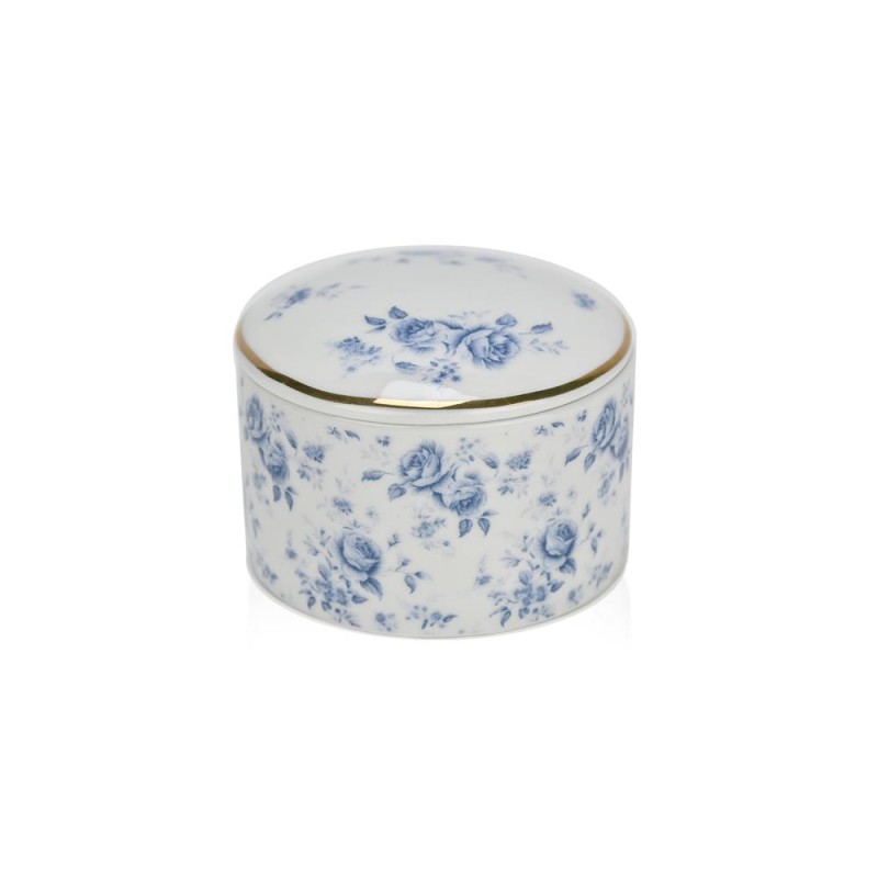 Πορσελάνινη Μπιζουτιέρα με Μπλε Λουλούδια – Κλασική Επιλογή για Γάμο & Βάπτιση