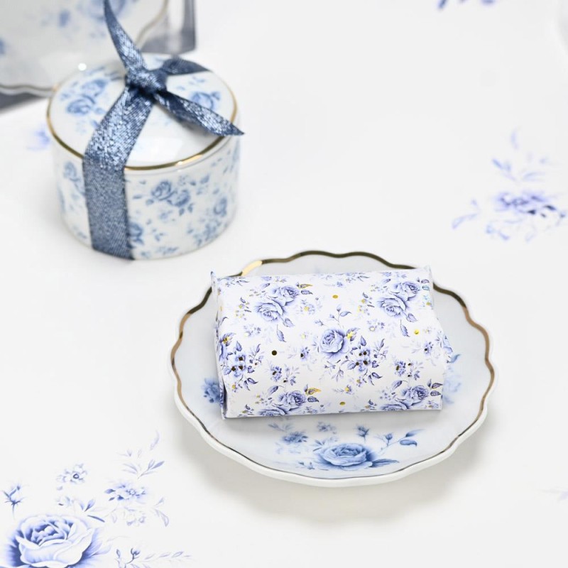 Πορσελάνινο Πιατάκι Blue Flowers – Κλασική & Κομψή Μπομπονιέρα