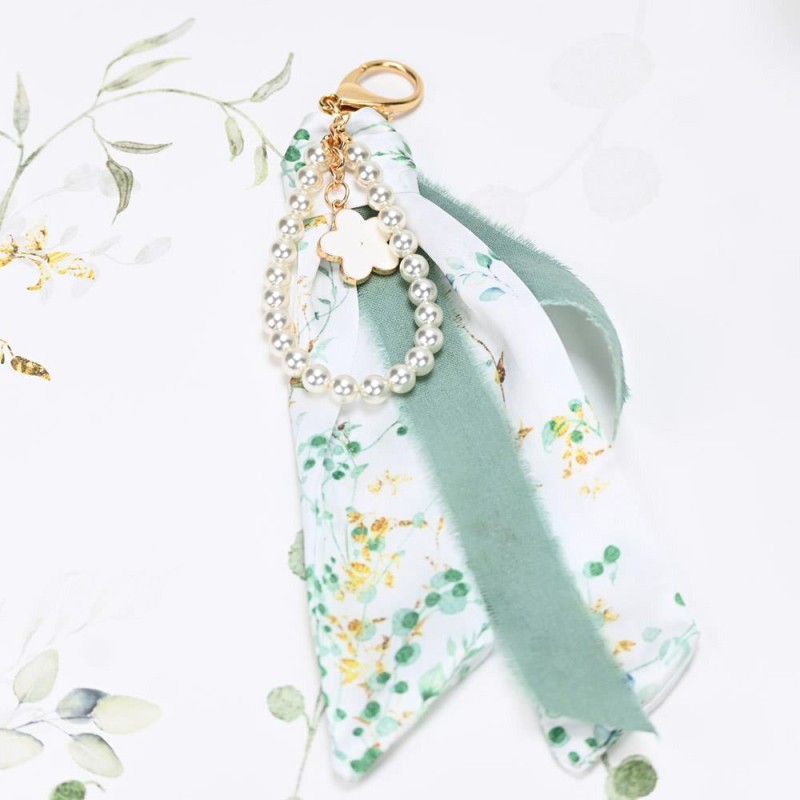 Charm Μαντιλάκι Eden με Πέρλες – Μπομπονιέρα Γάμου Βάπτισης με Φυσικό Θέμα