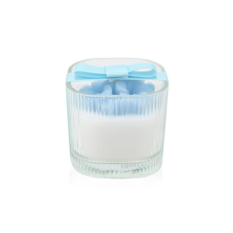 Αρωματικό κερί με ανάγλυφο σιελ λουλούδι για μπομπονιέρα