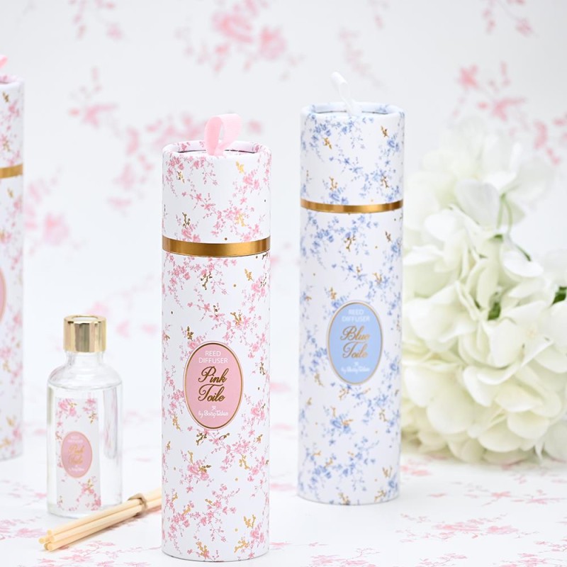 Μπομπονιέρα Αρωματικό Χώρου Pink Toile με Ροζ & Χρυσό Μοτίβο