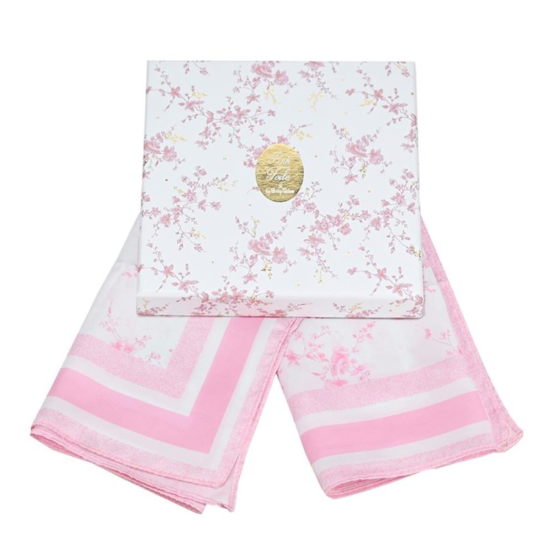 Μαντίλι Pink Toile – Κομψή Μπομπονιέρα Γάμου & Βάπτισης