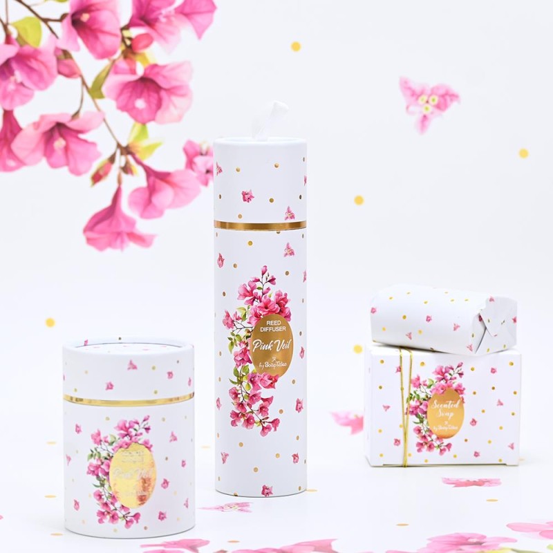 Αρωματικό Κερί Pink Veil για Μπομπονιέρα Γάμου & Βάπτισης