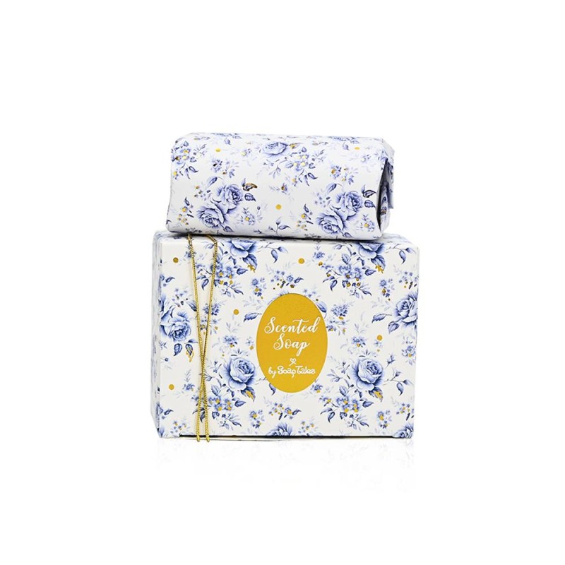 Μπομπονιέρα Αρωματικό Σαπούνι με Μπλε Λουλουδάκια