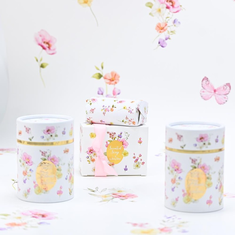 Μπομπονιέρα Αρωματικό Σαπούνι με Ρομαντικά Λουλουδάκια