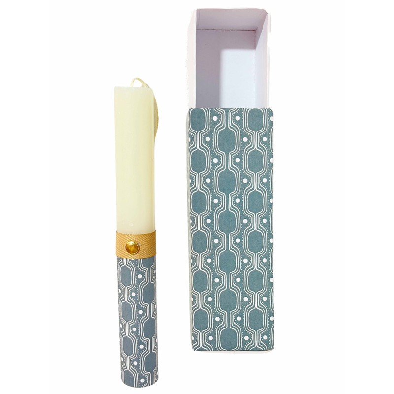 Αντρική Πασχαλινή Λαμπάδα Πετρόλ με Χειροποίητο Συρταρωτό Κουτί